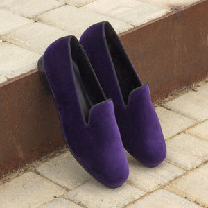 Purple Velvet Wellington Slipper