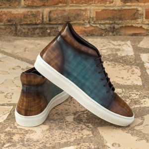 Turquoise and Brown Patina High Top