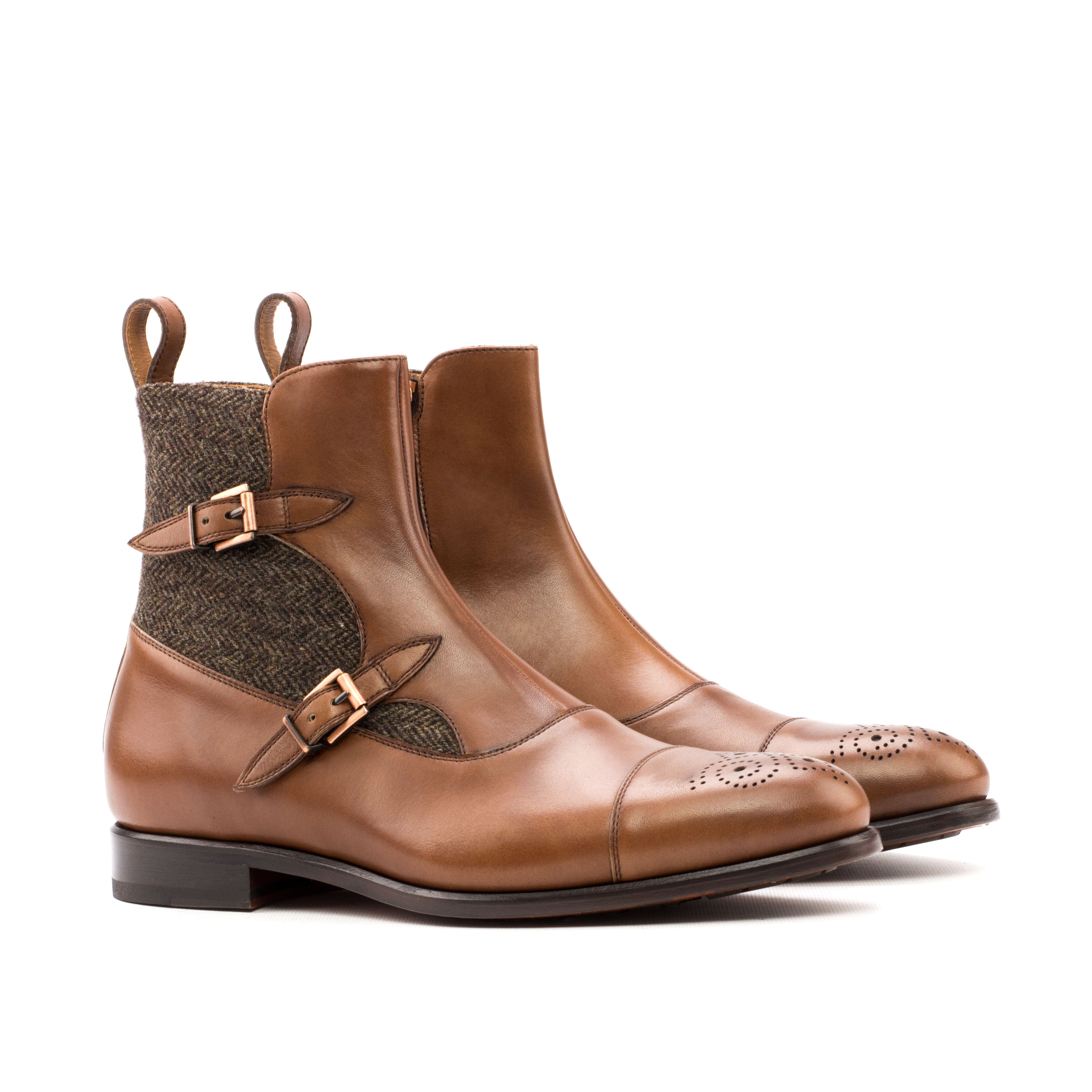 Medium Brown & Herringbone Octavian Boot