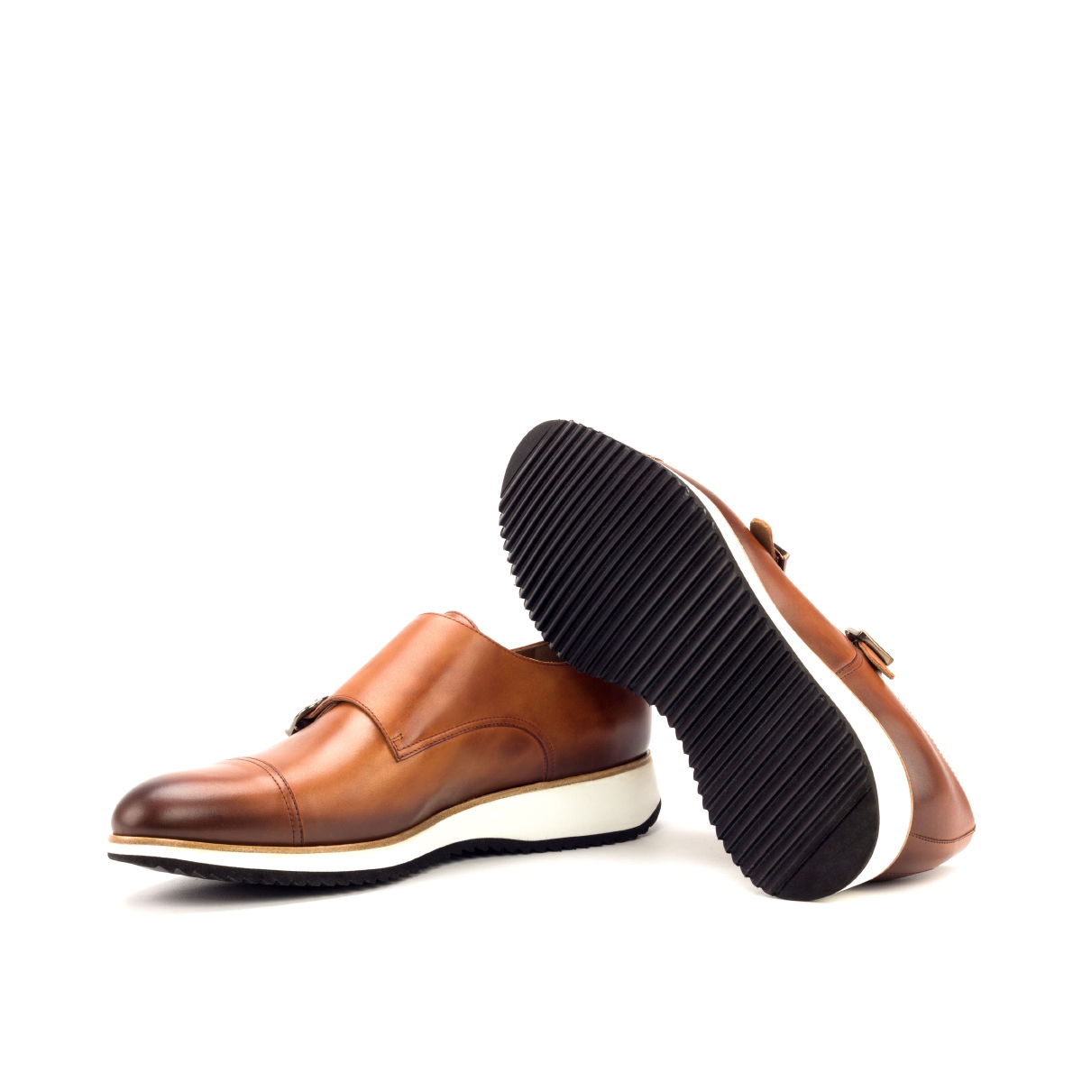 Cognac Double Monk with Running Sole
