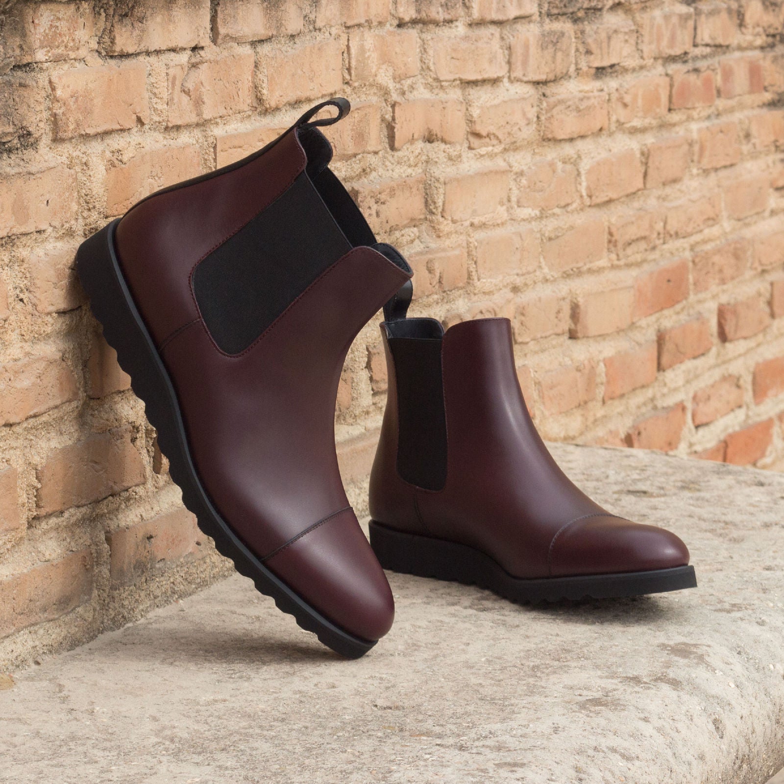 Burgundy Chelsea Boot with Sport Wedge