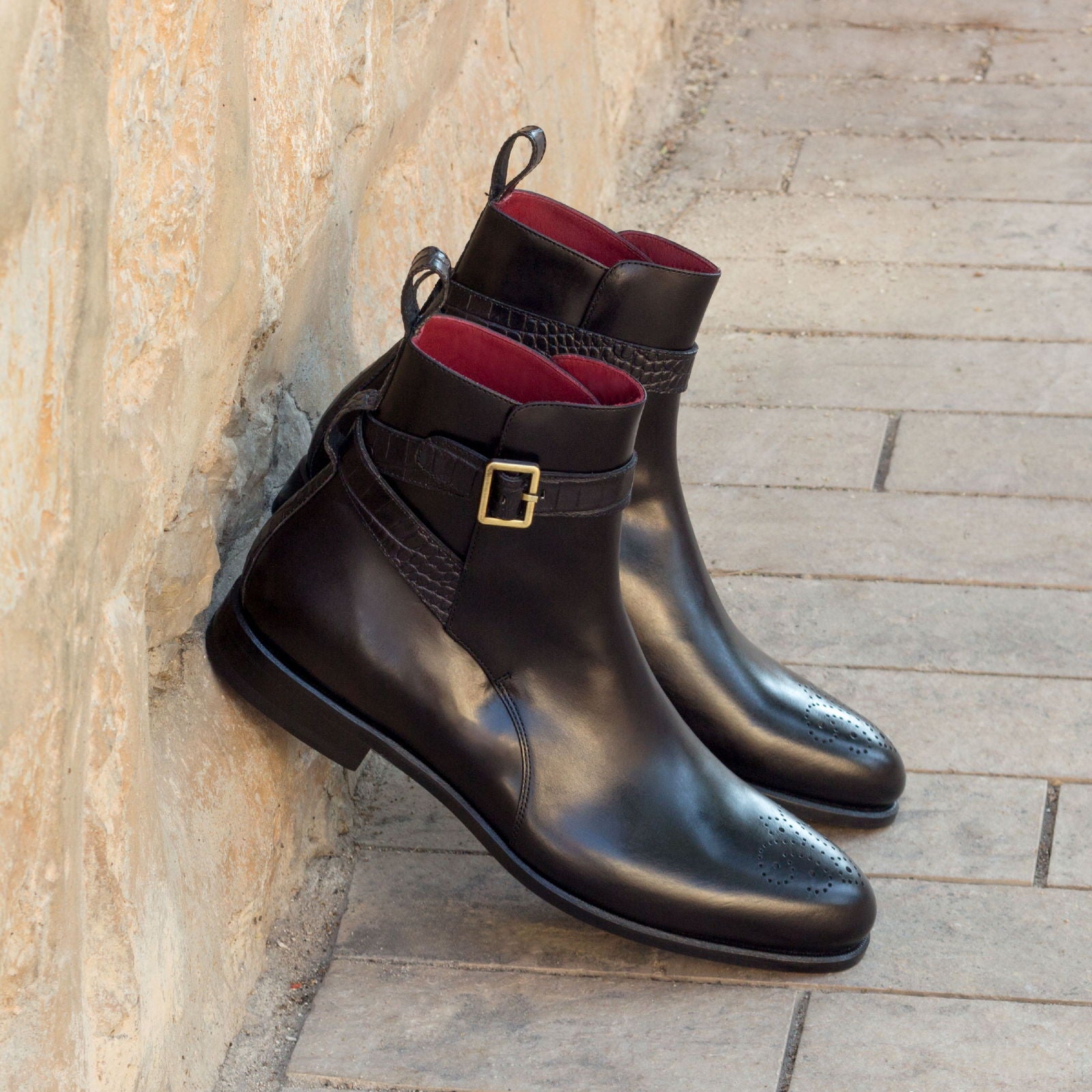 Black Polished Leather Jodhpur Boot
