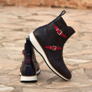 Black Croco leather Octavian Boot