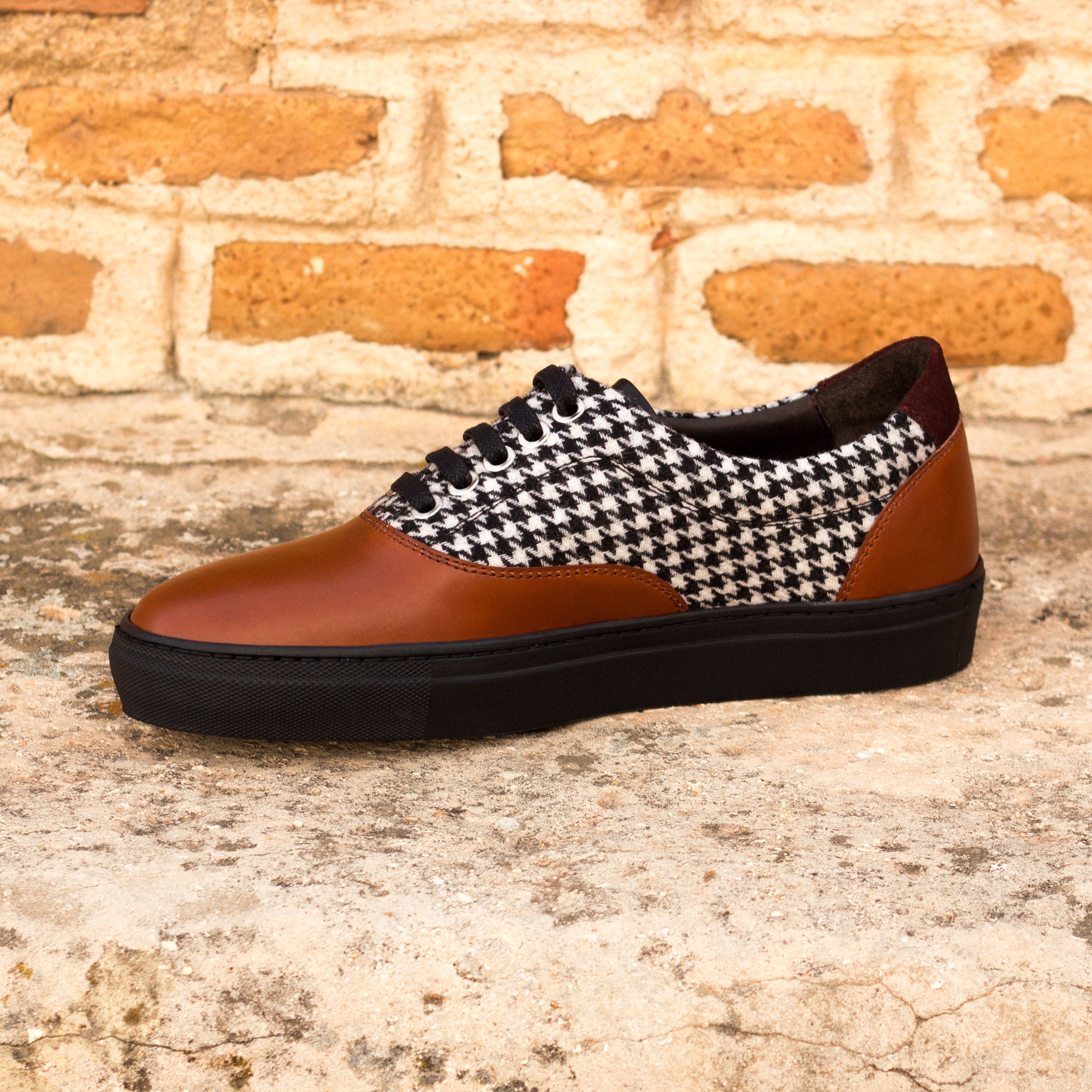 Houndstooth and Cognac Calf Top Sider
