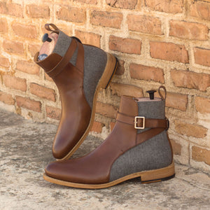 Medium Brown & Grey Flannel Jodhpur Boot