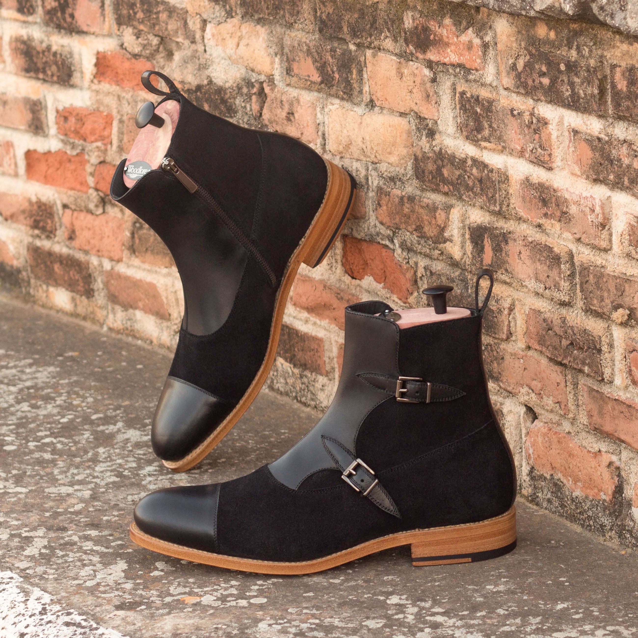 Black Leather & Black Suede Octavian Boot