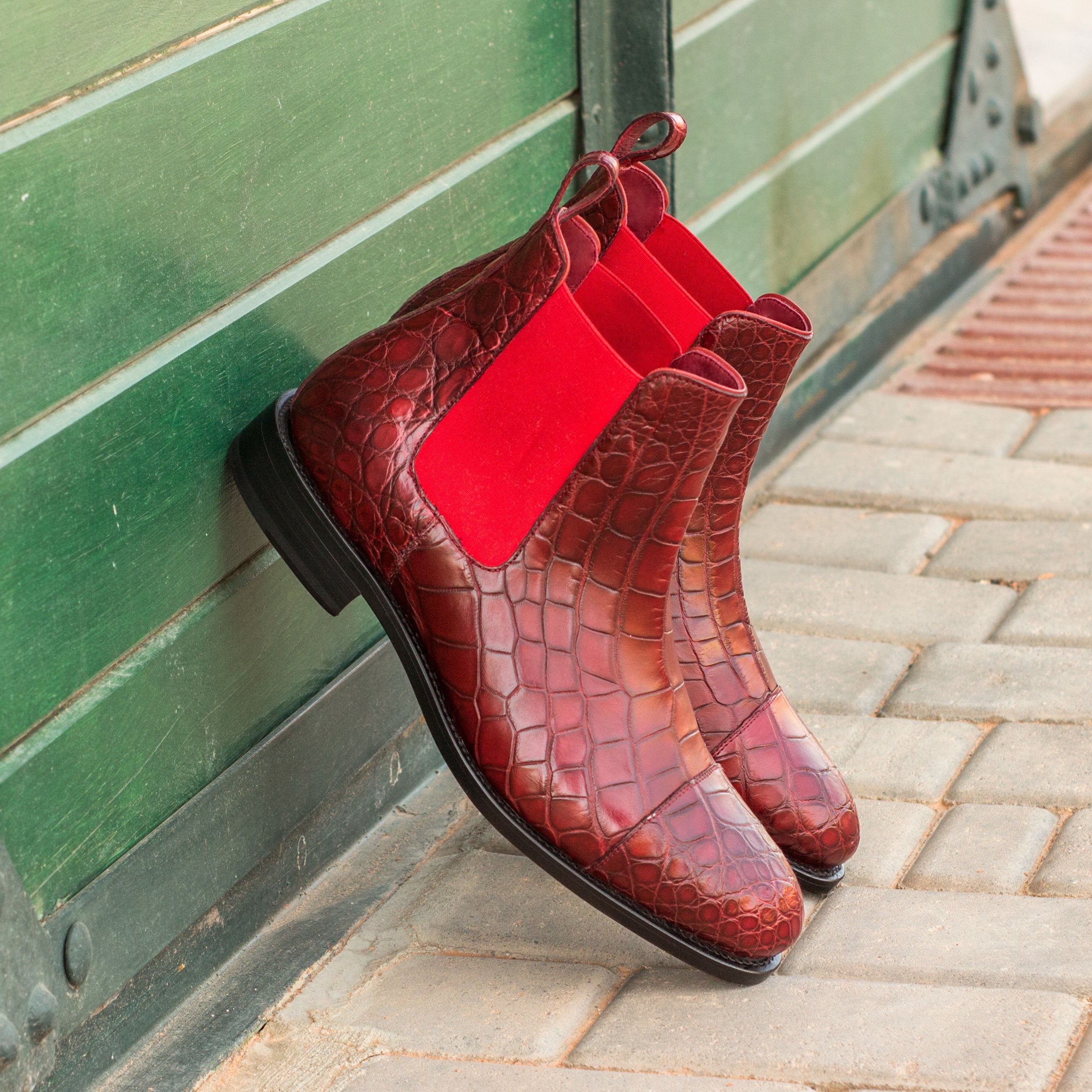 Red Alligator Chelsea Boot