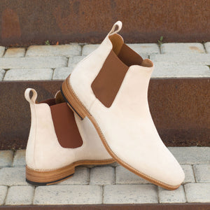 Ivory Kid Suede Chelsea Boot