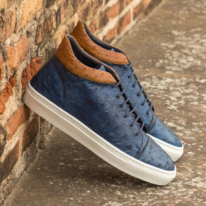 Navy Exotic Ostrich High Top