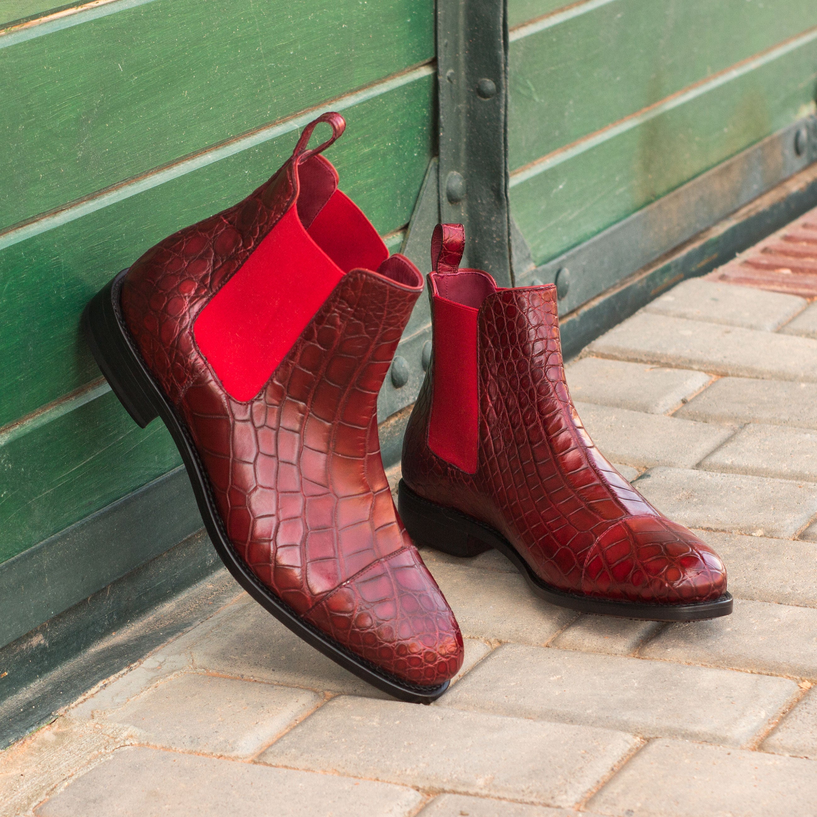 Red Alligator Chelsea Boot – Pin &