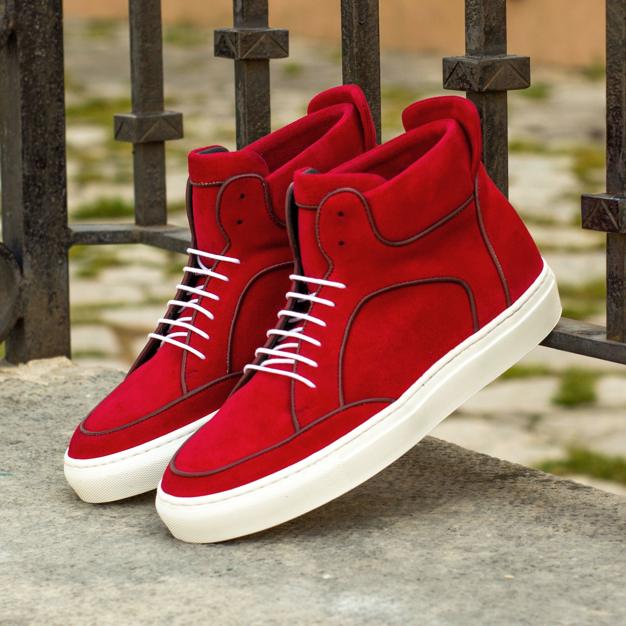 Red Kid Suede High Top