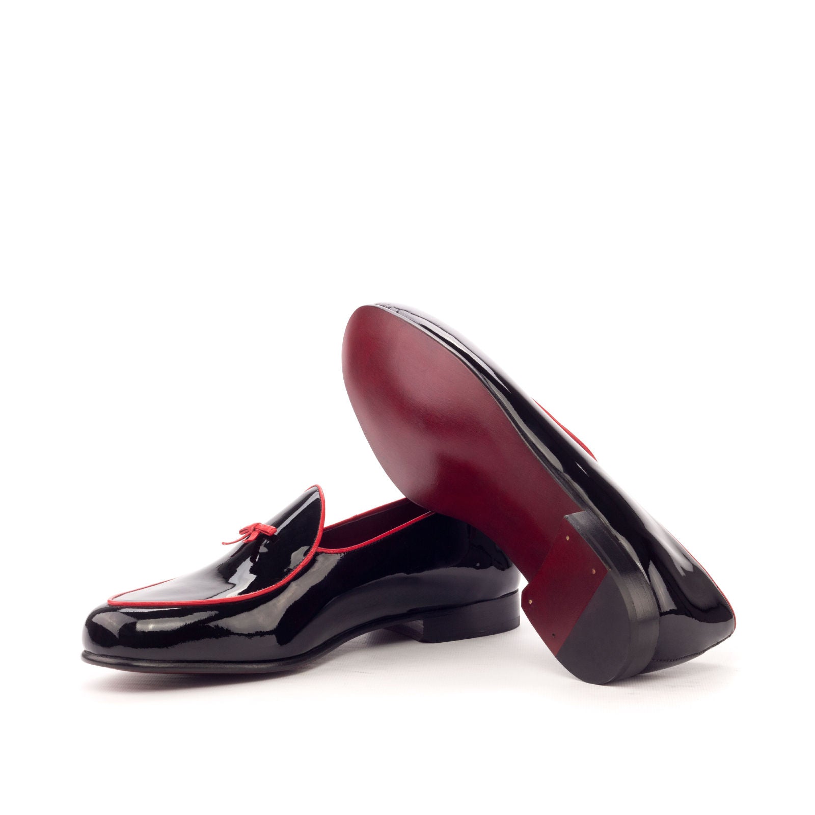 Black Patent with Red Trim Belgian Slipper