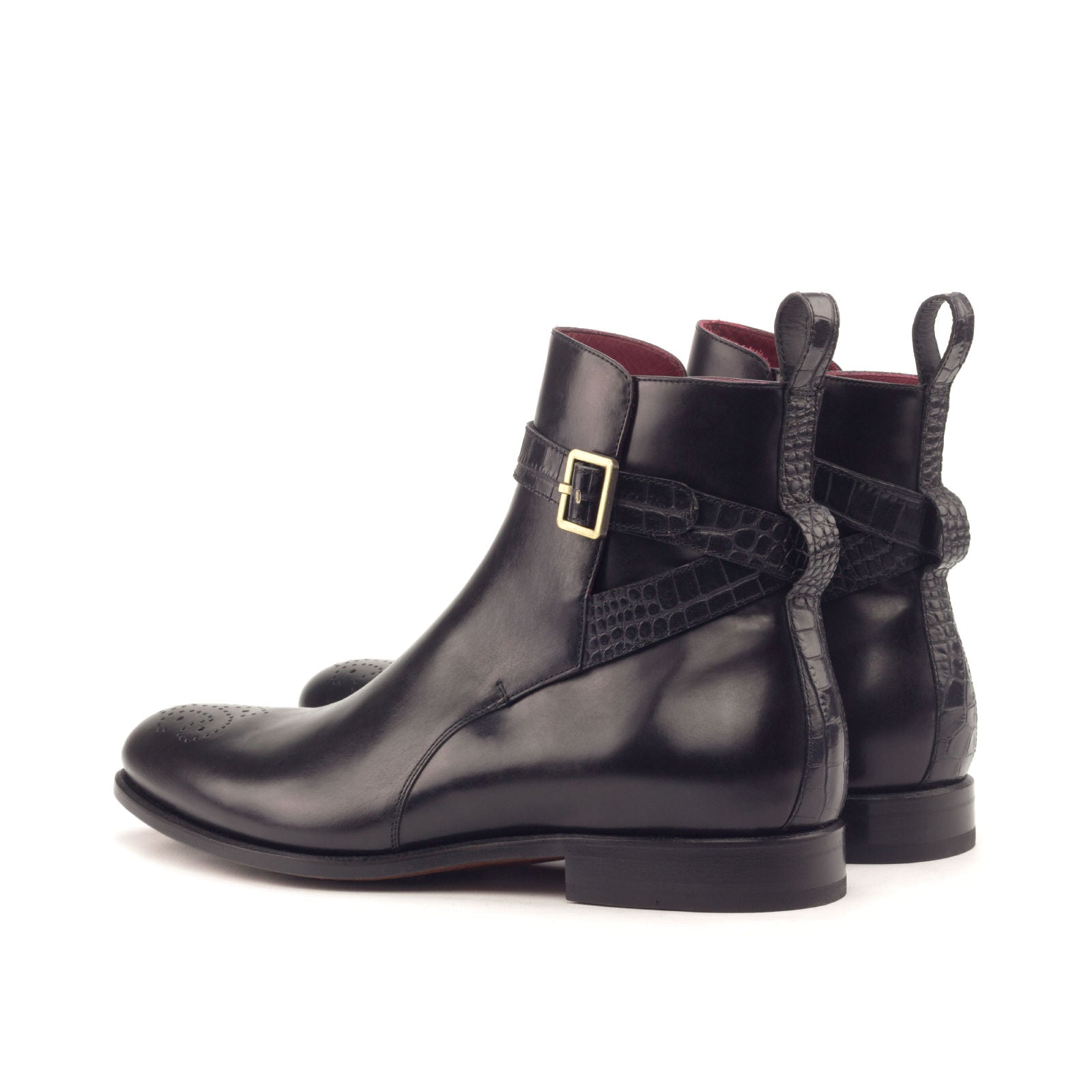 Black Polished Leather Jodhpur Boot