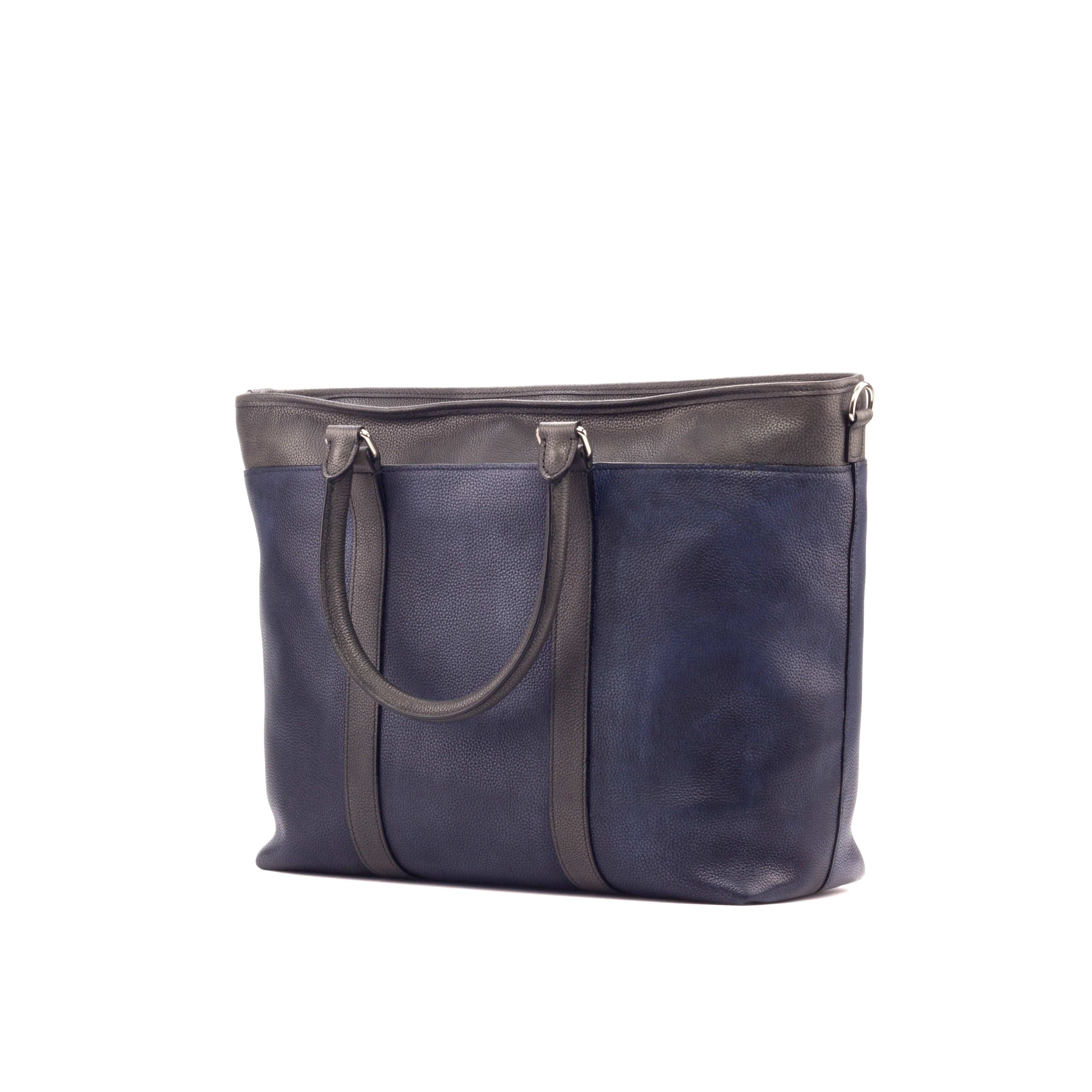 Navy Painted Calf Tote