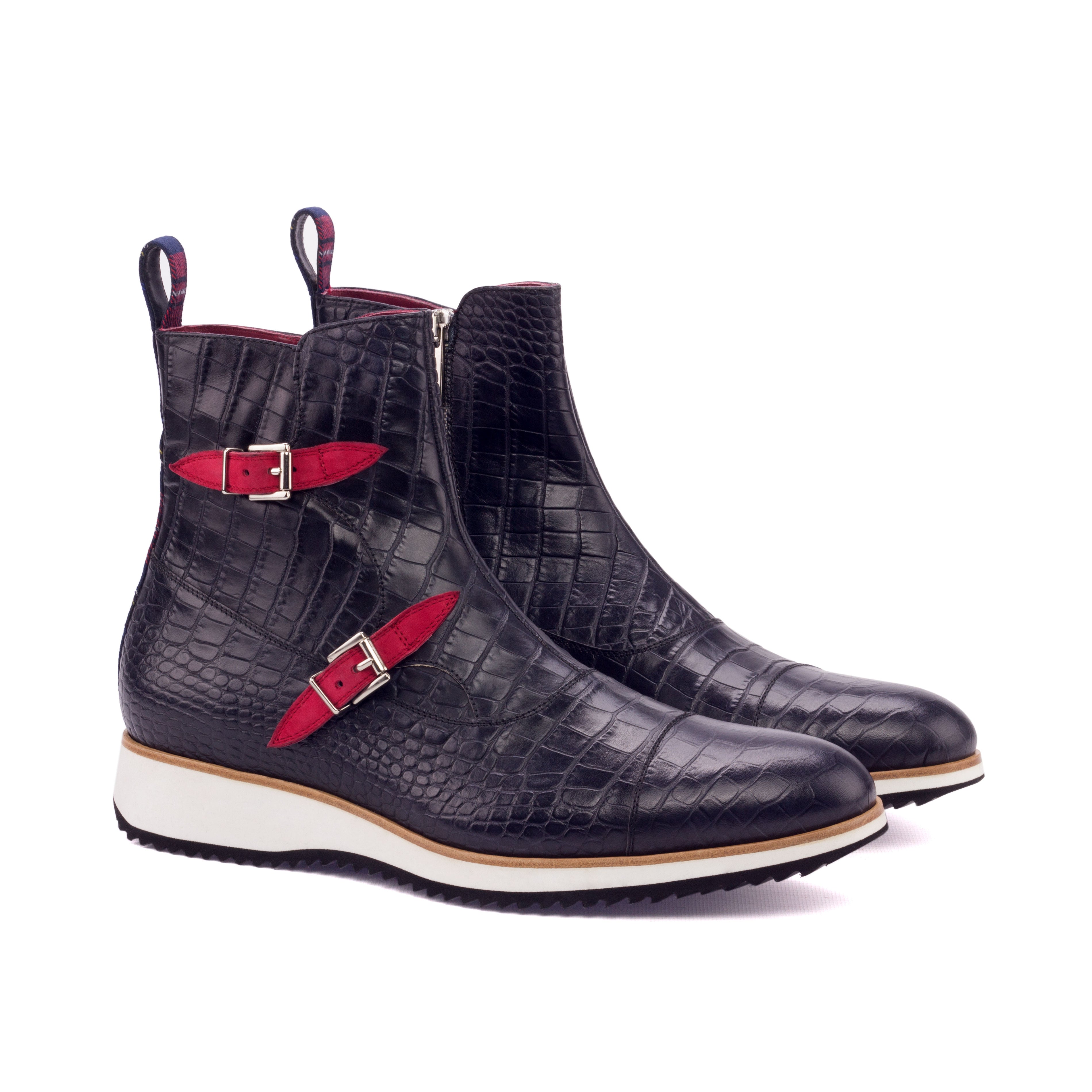Black Croco leather Octavian Boot