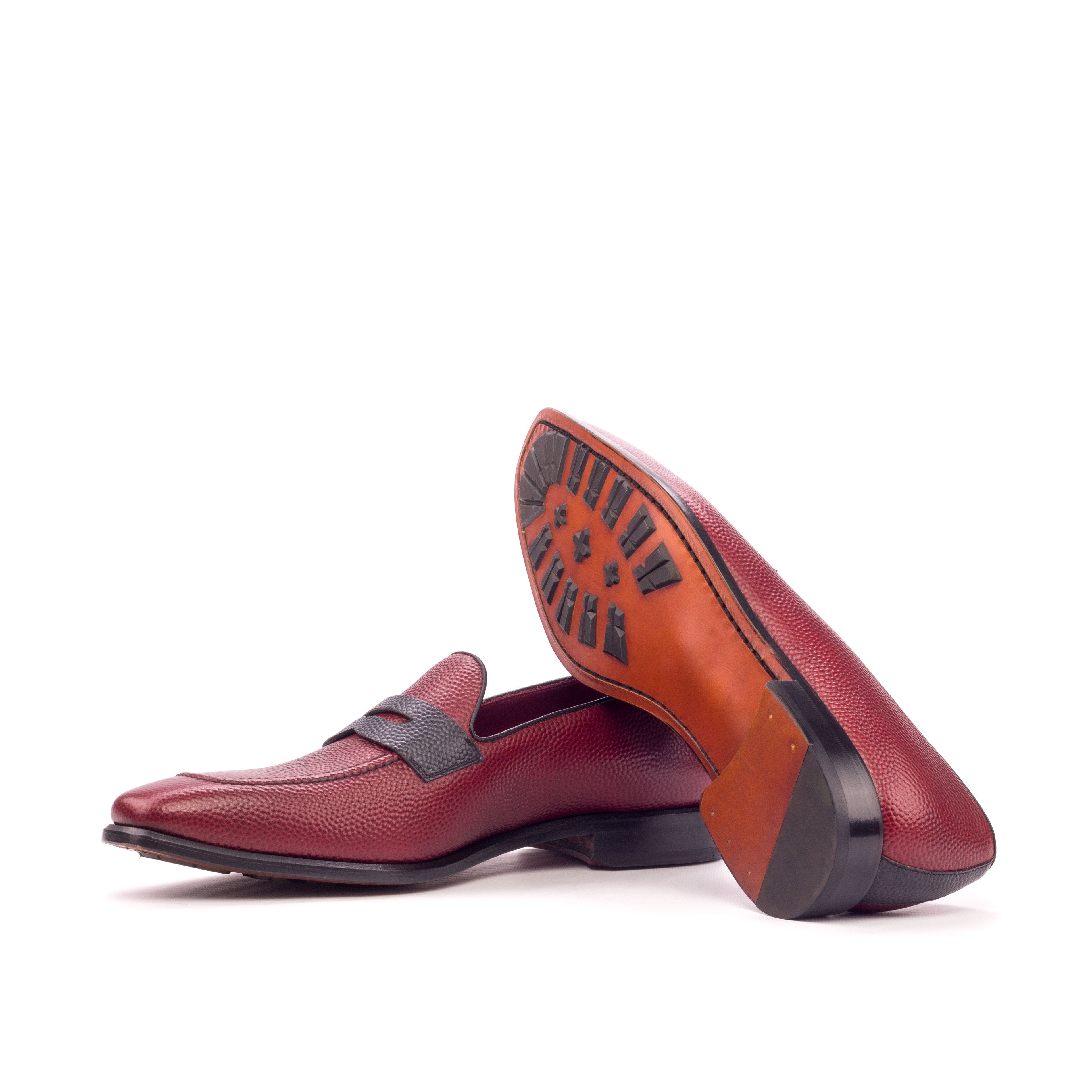 Red Pebble Grain Leather Loafer