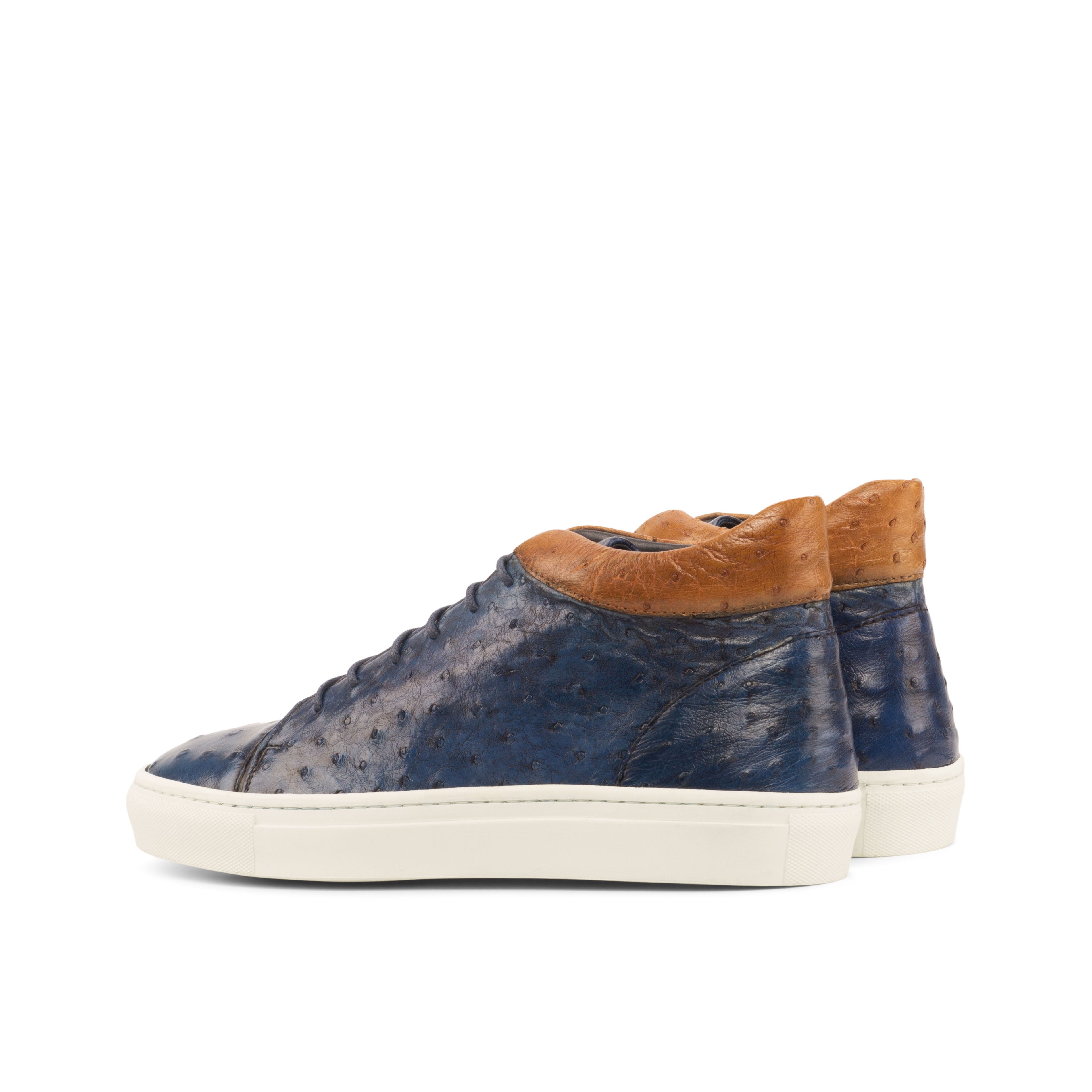 Navy Exotic Ostrich High Top
