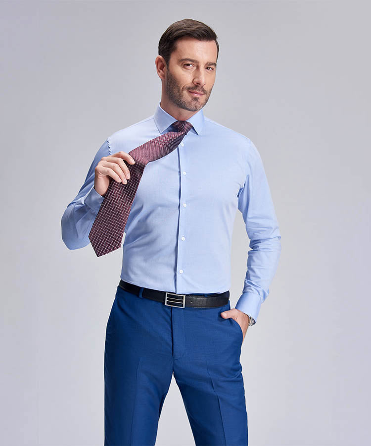 Classic Baby Blue Solid Shirt
