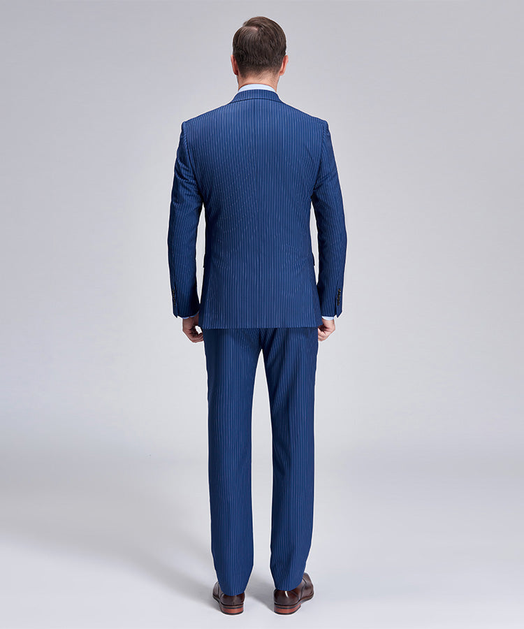 Blue Pinstripe Double Breasted Suit