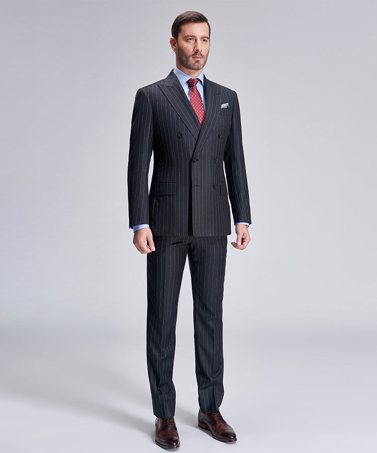 Dark Grey Suit with Light Grey Stripes