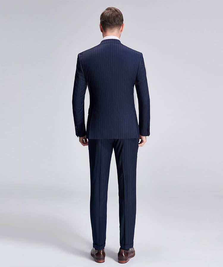 Navy Pinstripe Double Breasted Suit