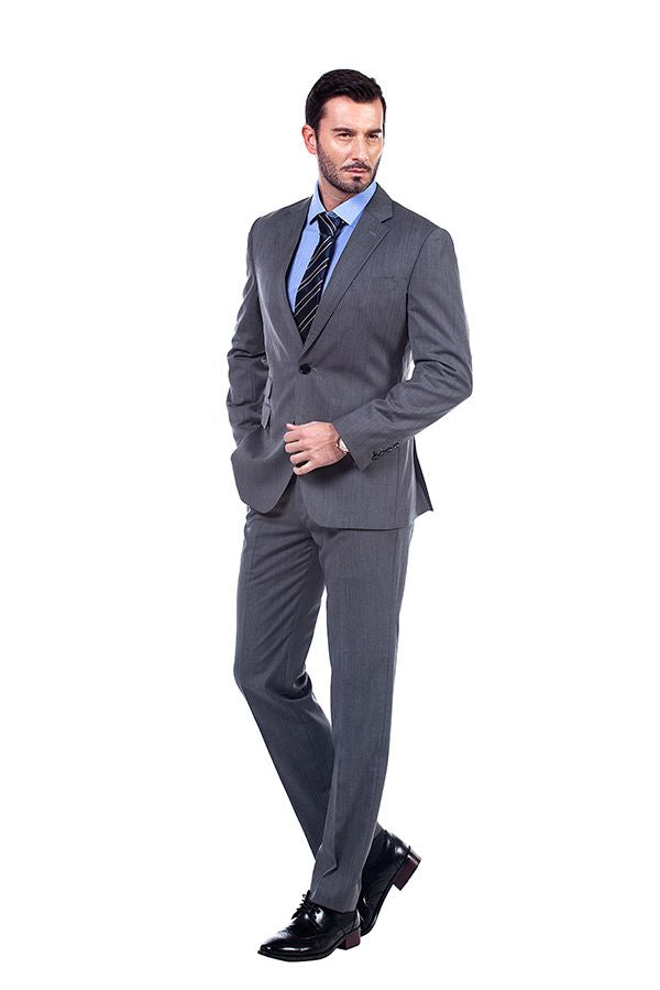 Modern Grey Solid Suit
