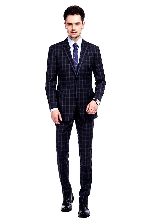 Midnight Blue with Large Windowpanes Suit