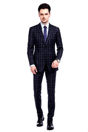Midnight Blue with Large Windowpanes Suit