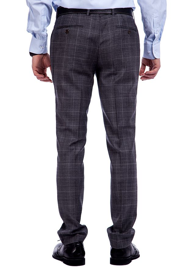 Grey with White Large Windowpane Suit