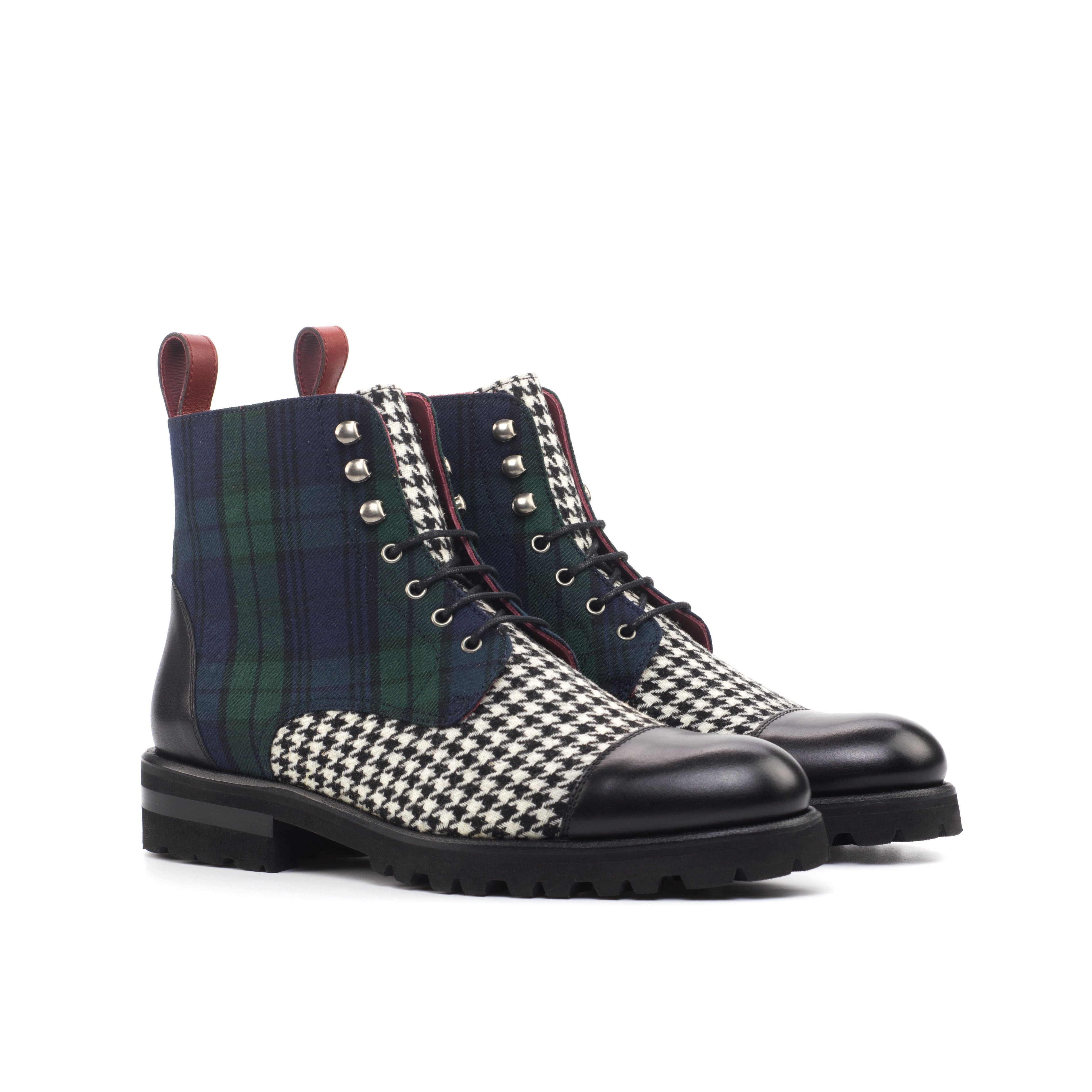 Blackwatch & Houndstooth Lace Up Boot