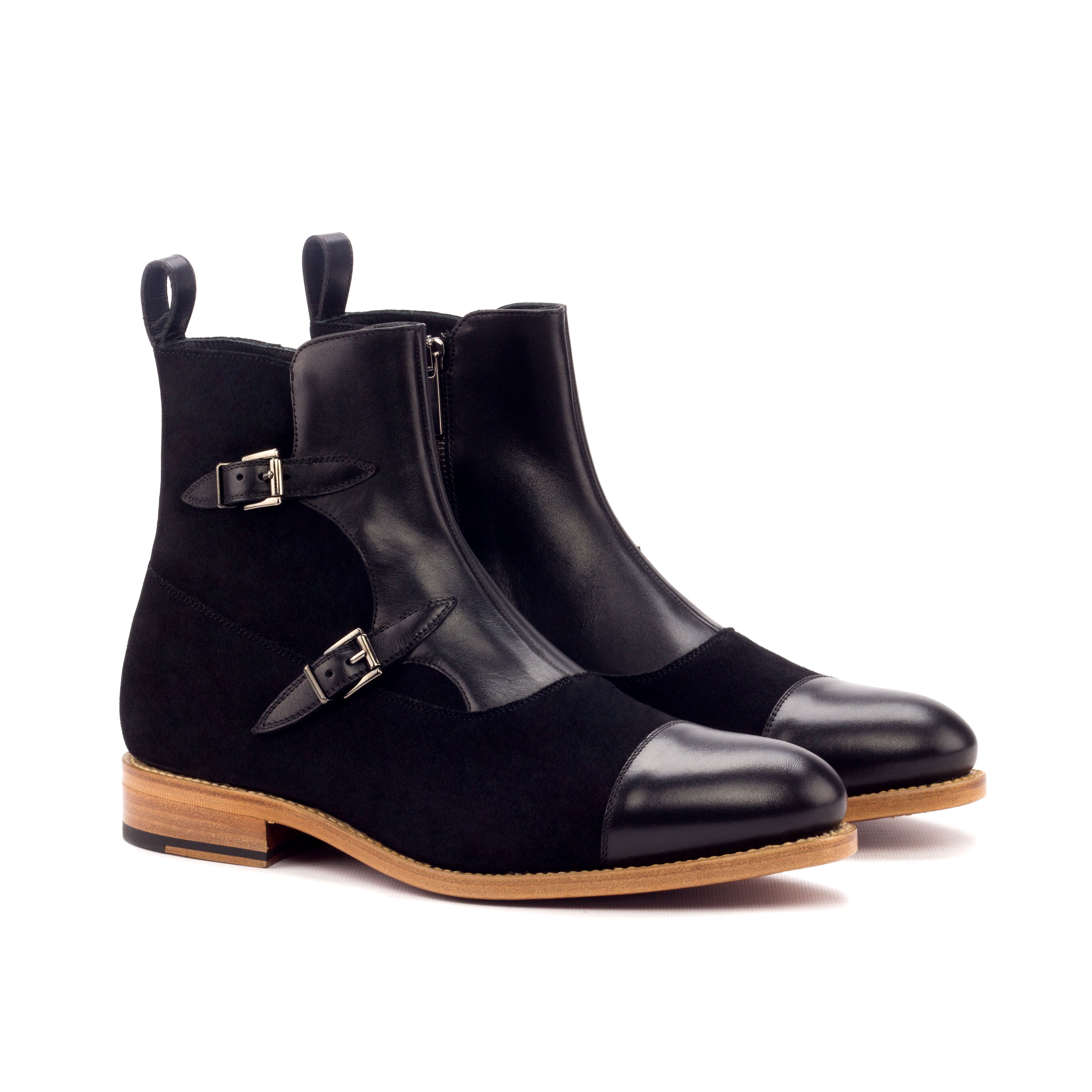 Black Leather & Black Suede Octavian Boot