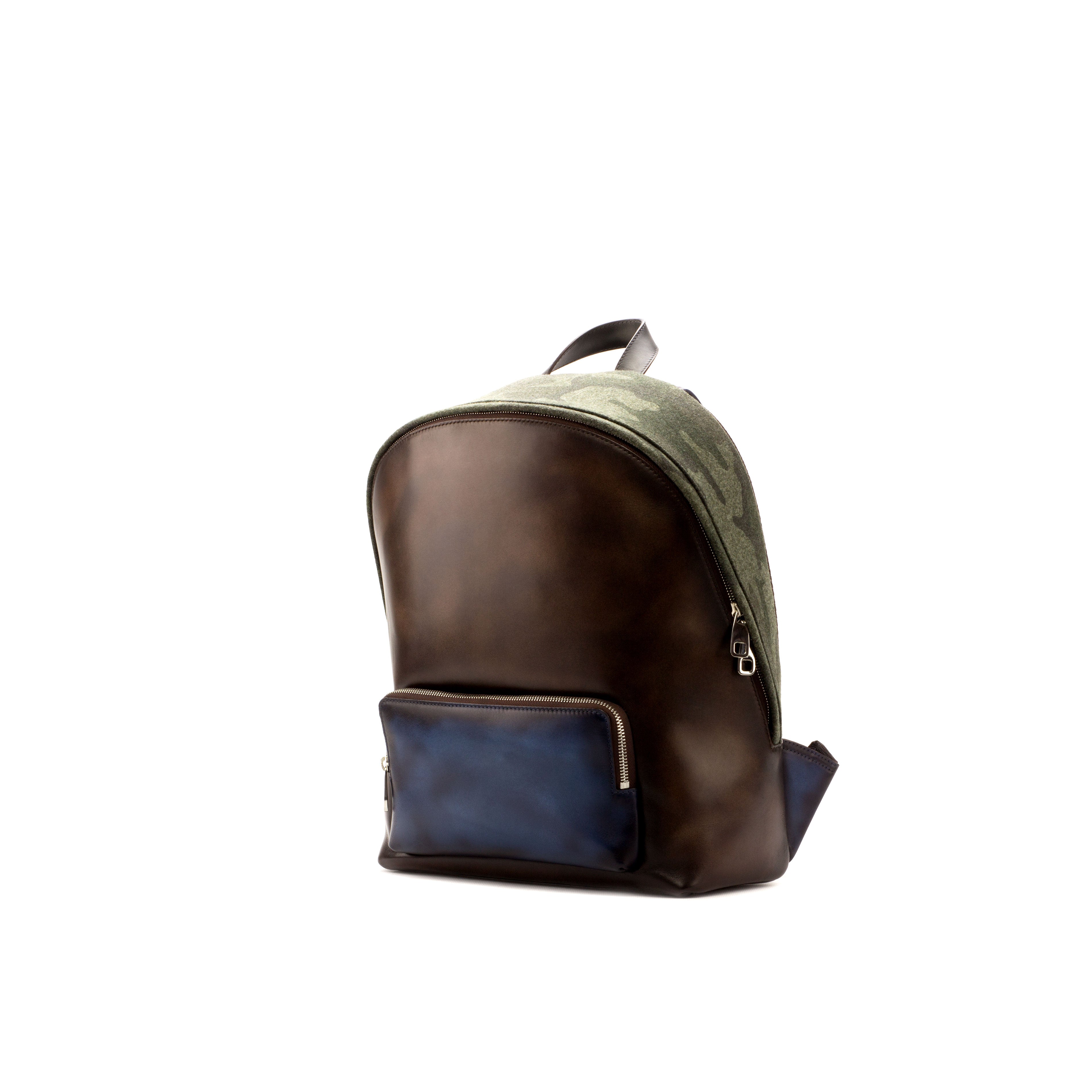 Dark Brown & Navy Painted Calf Backpack