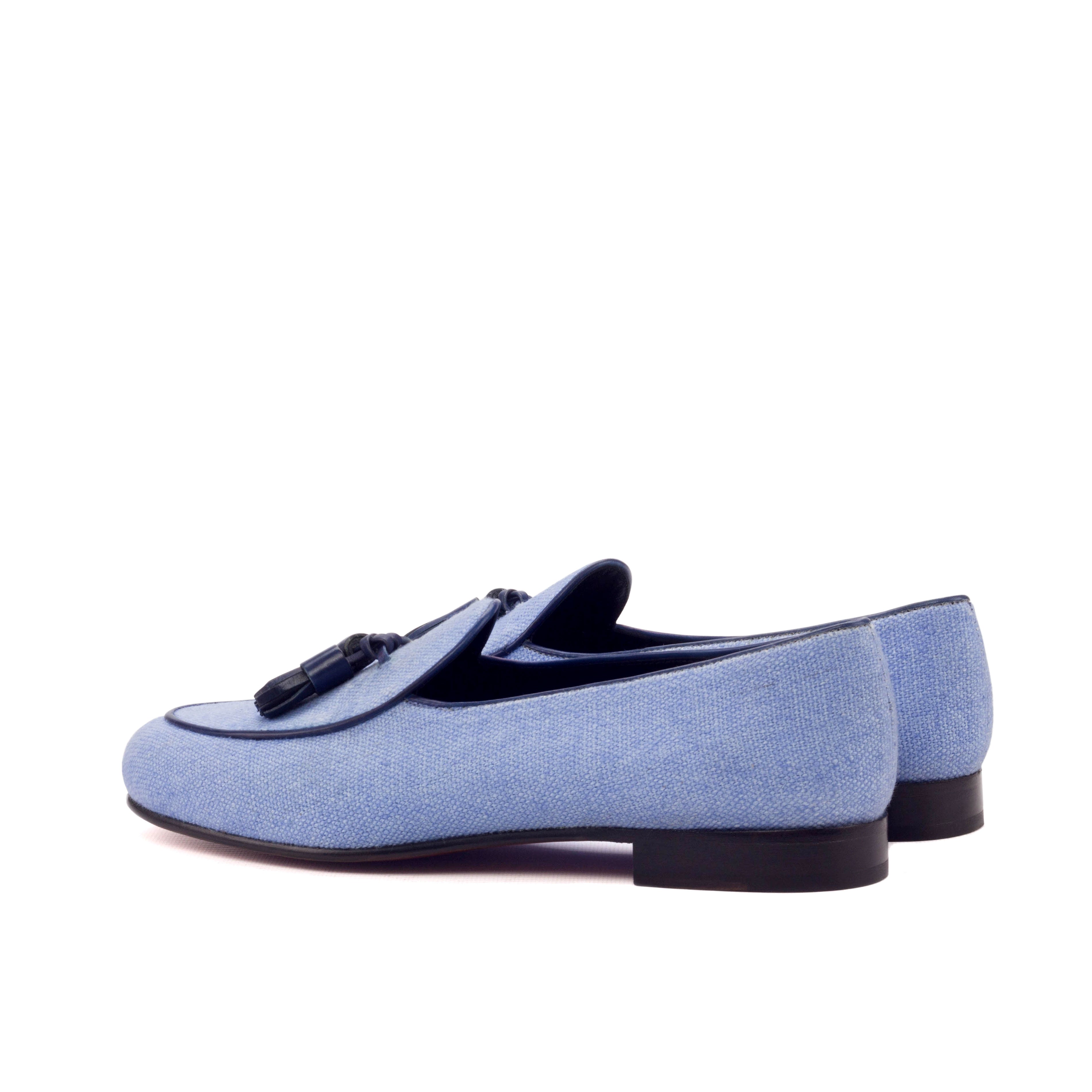 Blue Linen Belgian Slipper